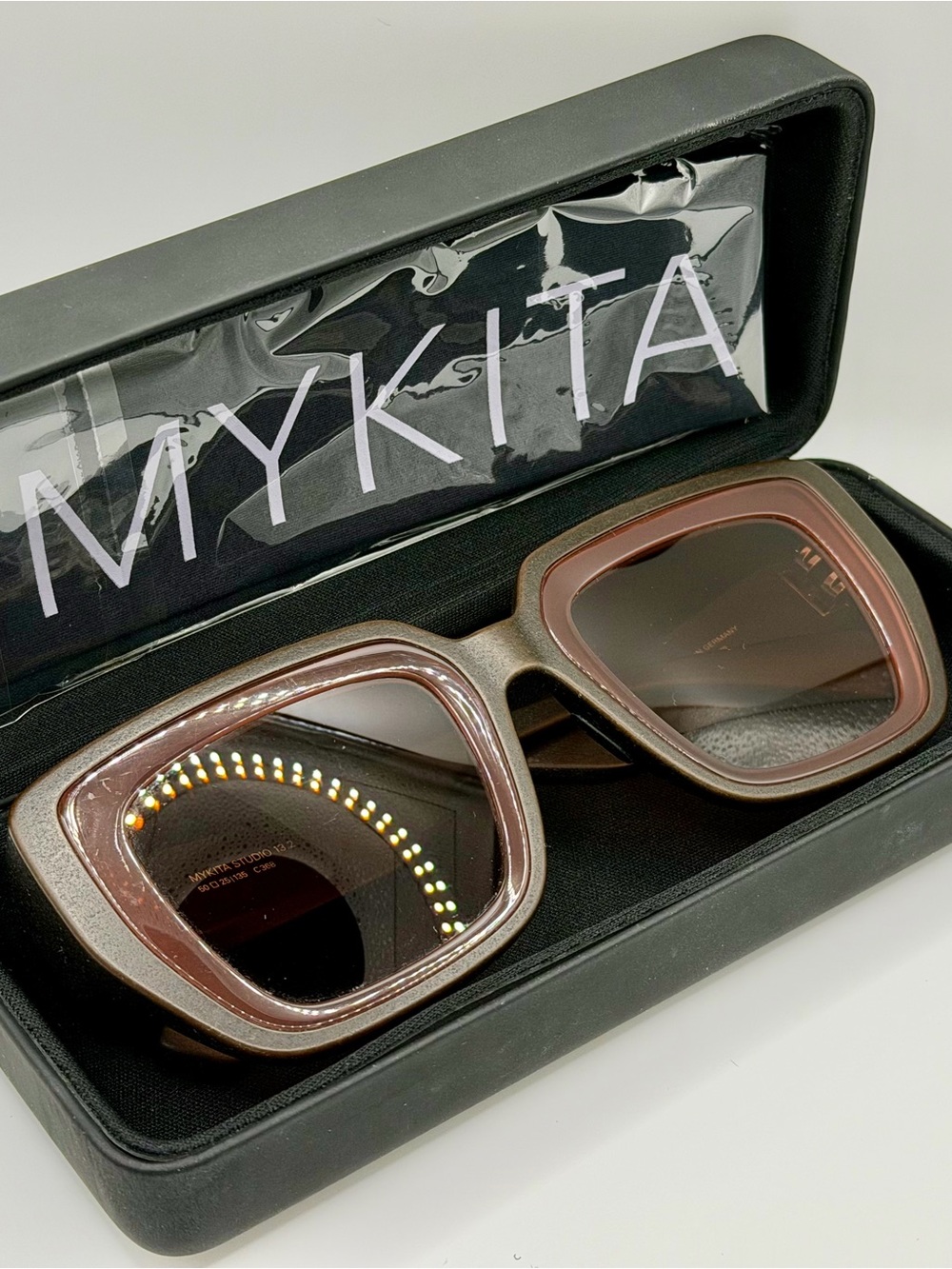 MYKITA Brown Two-Tone Square Women's Sunglasses